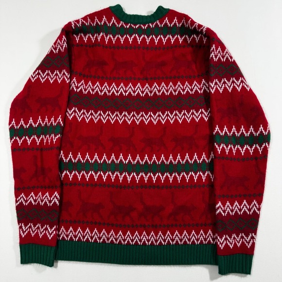 Ugly Christmas Sweater Cats Kittens Fair Isle Red Green Knit M Holiday Cozy Xmas - Picture 8 of 10